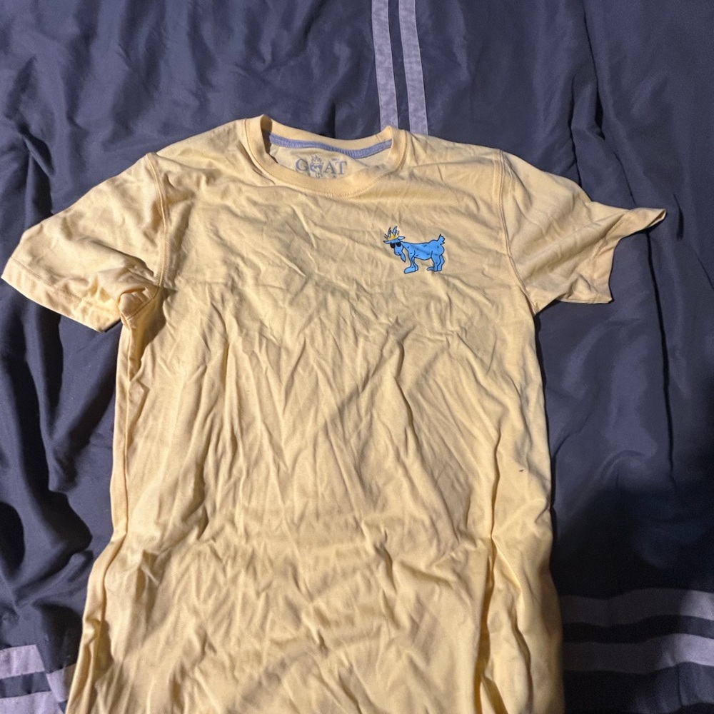 Yellow T-Shirt with Blue Dog Embroidery